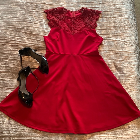 Red Skater Dress - Picture 1 of 3